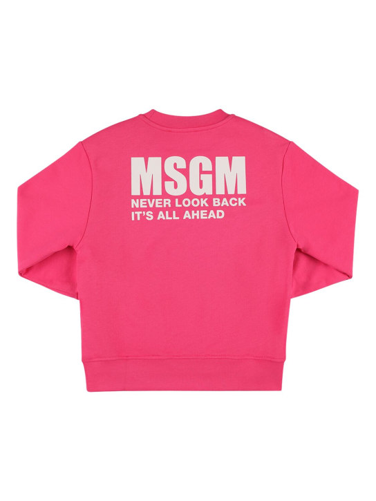 MSGM: Cotton sweatshirt - Fuchsia - kids-girls_0 | Luisa Via Roma