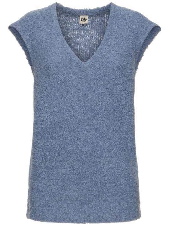 The Garment: Balboa wool blend top - Dusty Blue - women_0 | Luisa Via Roma