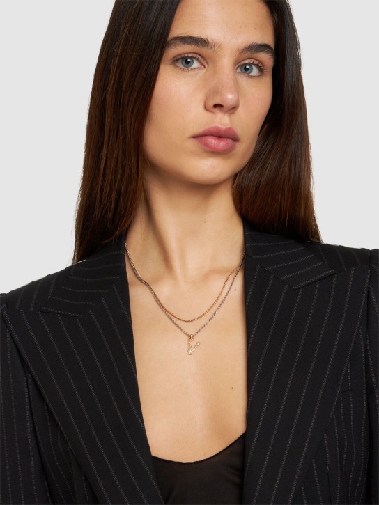 Versace: Doppel-Halskette - Gold Silber - women_1 | Luisa Via Roma