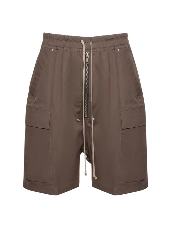 Rick Owens: Shorts de algodón - Polvo - men_0 | Luisa Via Roma