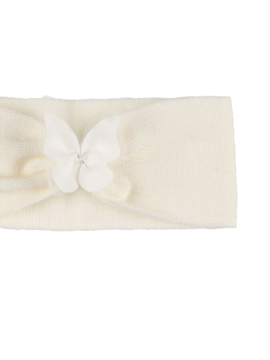 Story Loris: Cotton blend headband & booties - White - kids-girls_1 | Luisa Via Roma