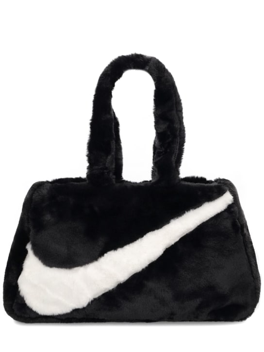 Nike: Faux fur tote bag - Black/Black/Whi - men_0 | Luisa Via Roma