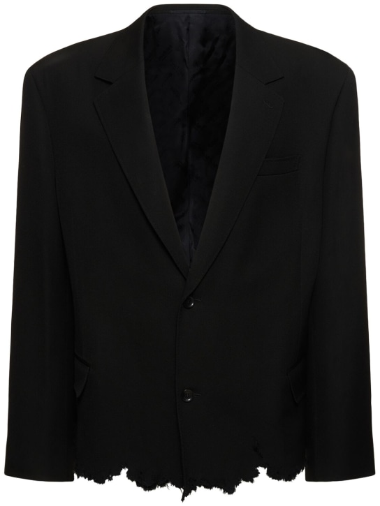 Doublet: Cut off oversized wool tailored blazer - Black - men_0 | Luisa Via Roma