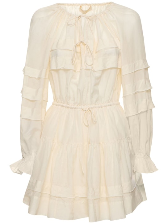 Ulla Johnson: Polly cotton & silk mini dress - White - women_0 | Luisa Via Roma