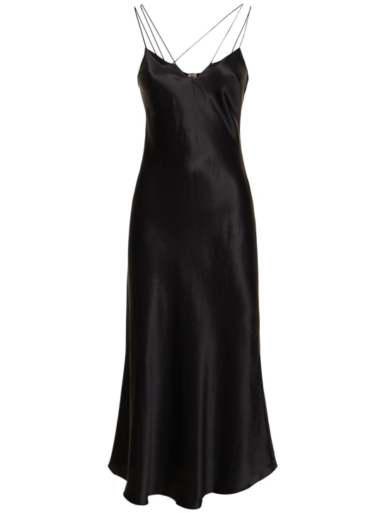 The Garment: Catania silk satin slip dress - Black - women_0 | Luisa Via Roma