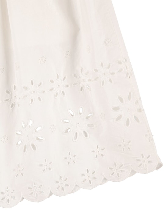 Bonpoint: Cotton poplin skirt w/embroidery - White - kids-girls_1 | Luisa Via Roma