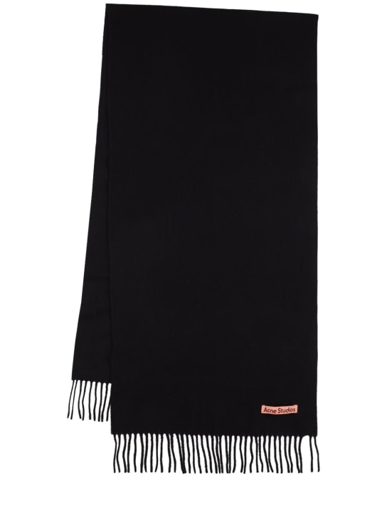 Acne Studios: Canada wool scarf - Black - men_0 | Luisa Via Roma