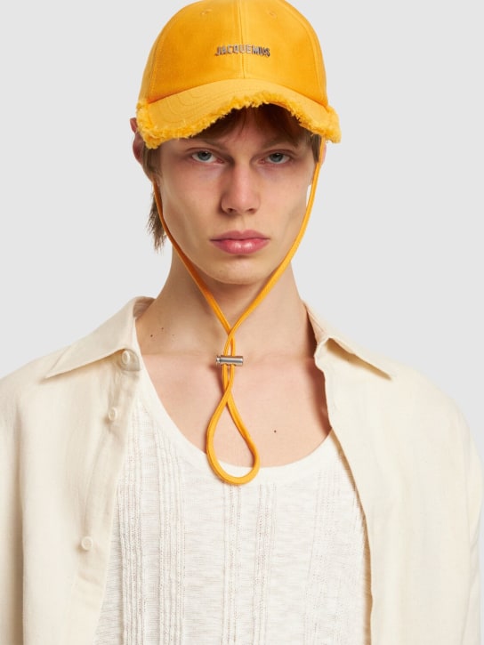 Jacquemus: La Casquette Artichaut cotton hat - Dark Orange - men_1 | Luisa Via Roma