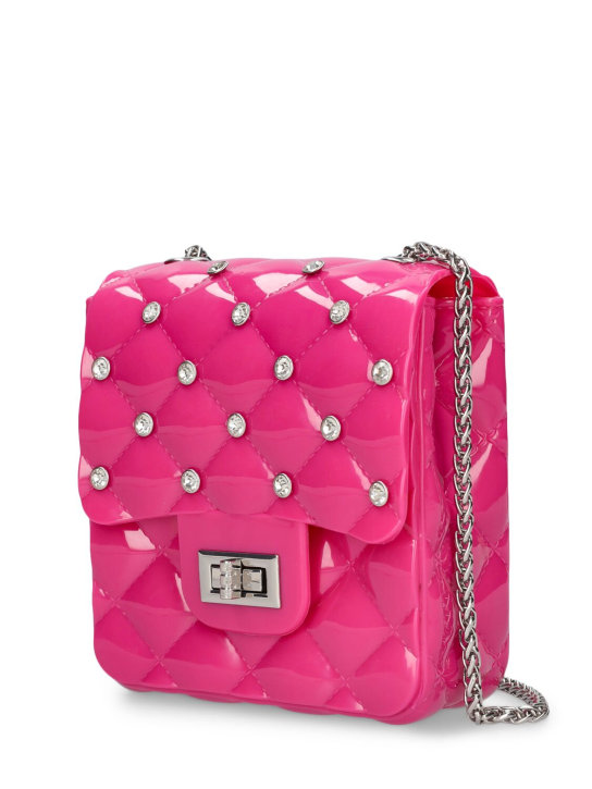 Monnalisa: Embellished PVC shoulder bag - Pink - kids-girls_1 | Luisa Via Roma