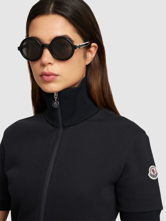 Moncler: Orbit acetate round sunglasses - Shiny Black - women_1 | Luisa Via Roma