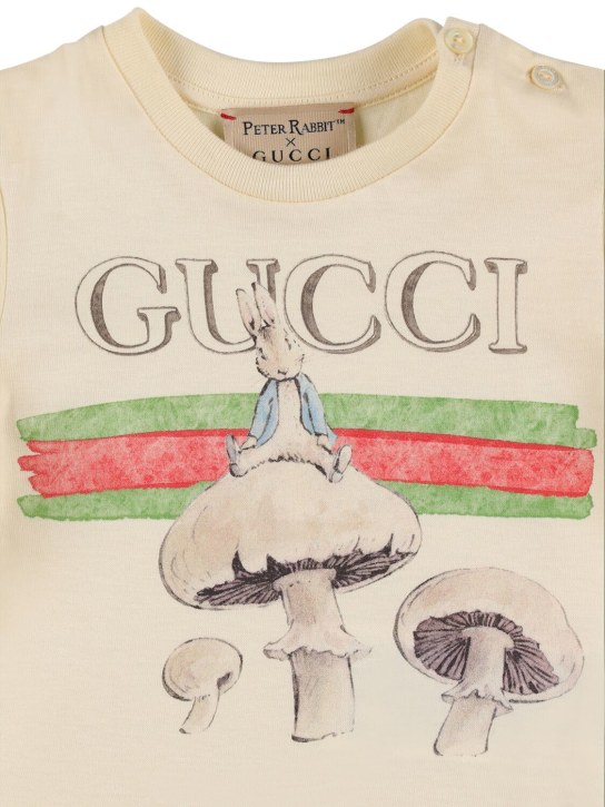 Gucci: Peter Rabbit 코튼 저지 티셔츠 - Sunkissed/Multi - kids-boys_1 | Luisa Via Roma