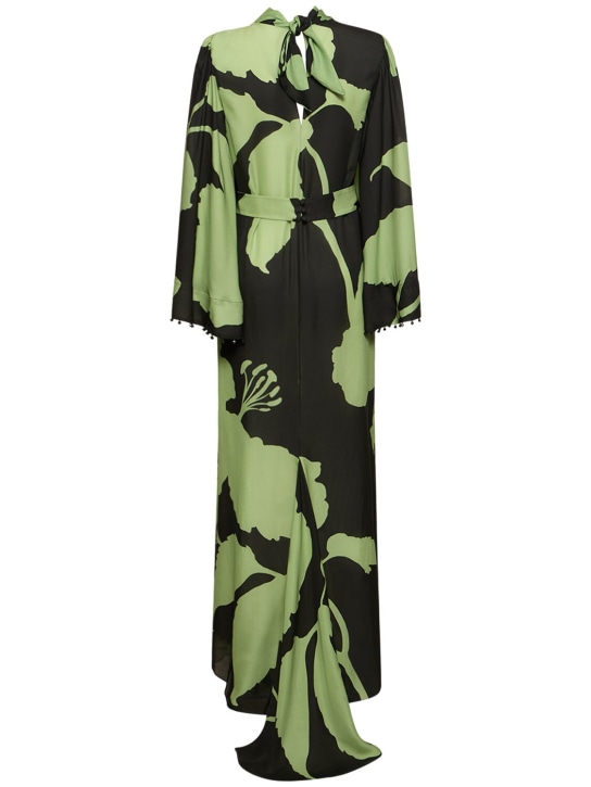 Johanna Ortiz: Earthy Elegance embroidered silk dress - Green - women_0 | Luisa Via Roma