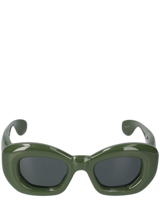 Loewe: Inflated round sunglasses - Green - women_0 | Luisa Via Roma