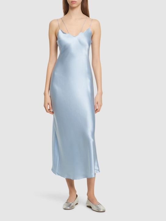The Garment: Kleid aus Seidensatin „Catania“ - Hellblau - women_1 | Luisa Via Roma