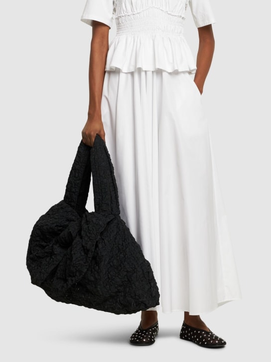 Cecilie Bahnsen: Vinny seersucker nylon tote bag - Black - women_1 | Luisa Via Roma