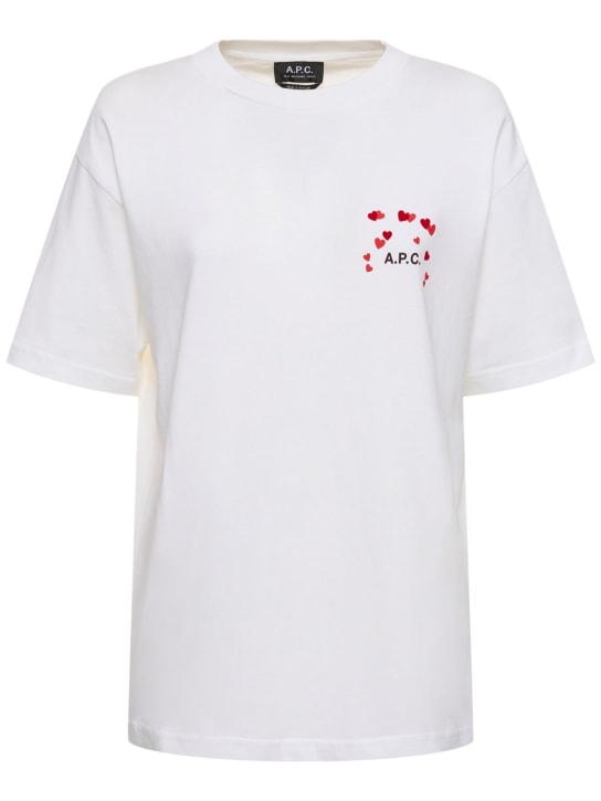A.P.C.: Camiseta de algodón - Blanco - women_0 | Luisa Via Roma