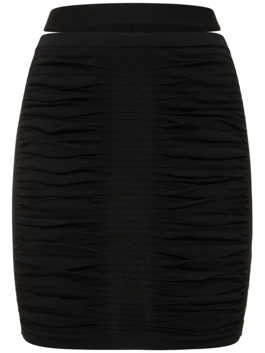 Andreadamo: X-Ray viscose blend knit mini skirt - Black - women_0 | Luisa Via Roma
