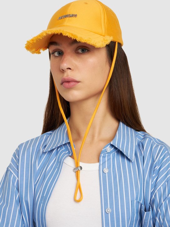Jacquemus: La Casquette Artichaut cotton hat - Dark Orange - women_1 | Luisa Via Roma