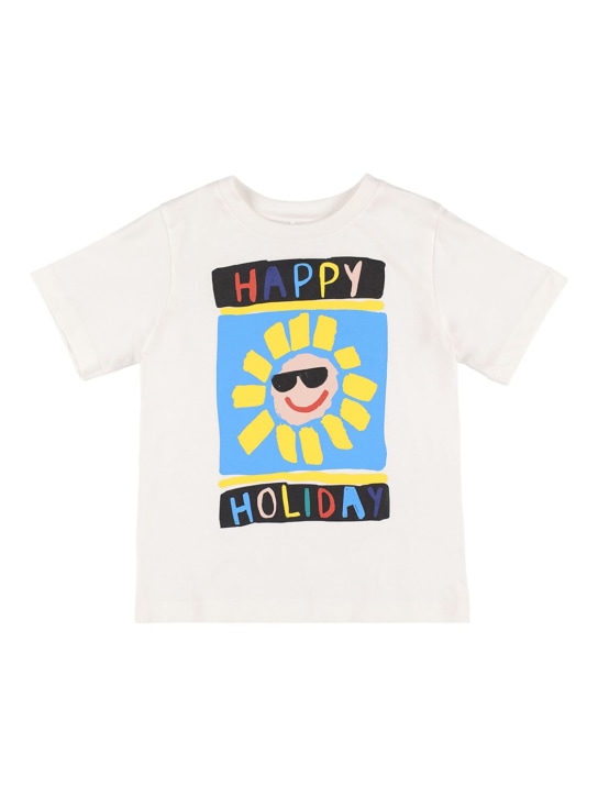 Stella Mccartney Kids: Printed organic cotton jersey t-shirt - White - kids-boys_0 | Luisa Via Roma