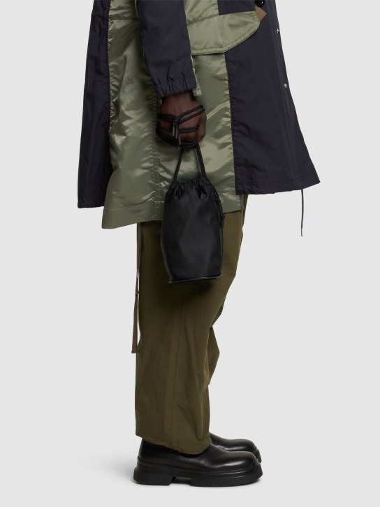 Sacai: Kinchaku nylon twill bag - Black - men_1 | Luisa Via Roma