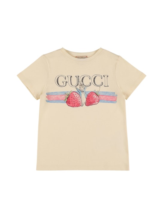 Gucci: T-Shirt aus Baumwolljersey mit Druck - kids-girls_0 | Luisa Via Roma