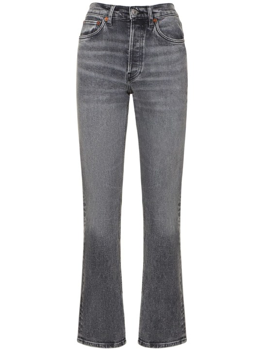 RE/DONE: 70s Skinny boot cotton denim jeans - Grey - women_0 | Luisa Via Roma