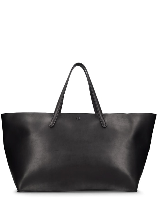 The Row: XL Idaho saddle leather tote bag - Black - women_0 | Luisa Via Roma