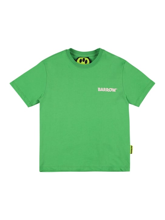 Barrow: Printed cotton jersey t-shirt - Green - kids-girls_1 | Luisa Via Roma
