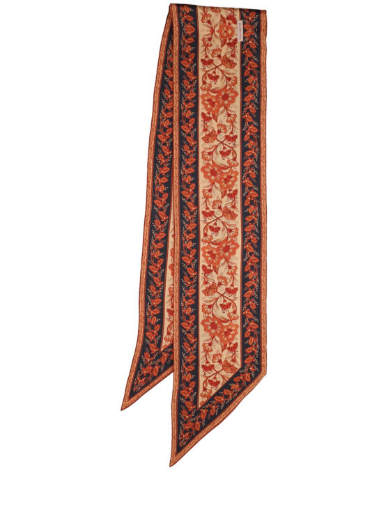 Zimmermann: Printed silk scarf - Darknavyfloral - women_0 | Luisa Via Roma