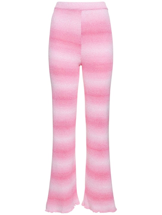 MSGM: 混棉针织裤子 - 粉色 - women_0 | Luisa Via Roma