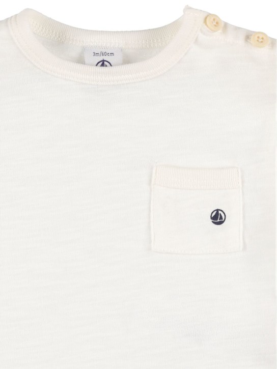 Petit Bateau: Camiseta de algodón con bolsillo - Blanco - kids-boys_1 | Luisa Via Roma