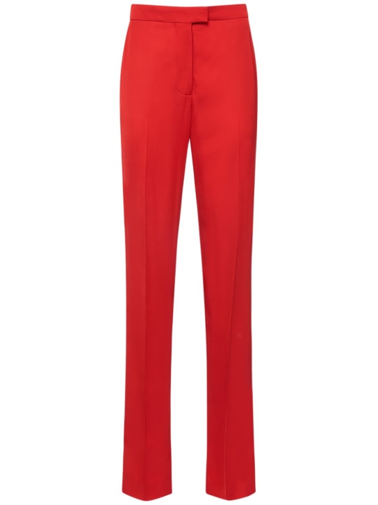 Alexander McQueen: Pantalones sastre de viscosa - Lust Red - women_0 | Luisa Via Roma