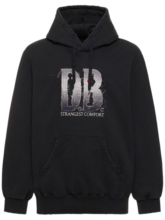 Doublet: DB logo cotton hoodie - Black - men_0 | Luisa Via Roma