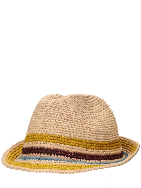Bonpoint: Raffia crochet bucket hat - Beige - kids-boys_1 | Luisa Via Roma