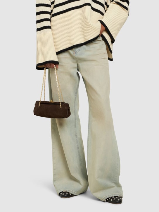 Anya Hindmarch: Mini Waverley suede shoulder bag - Truffle - women_1 | Luisa Via Roma