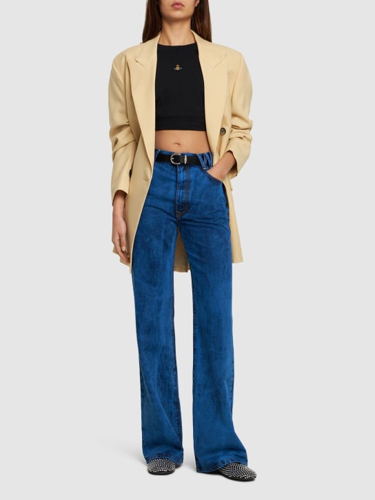 Vivienne Westwood: Ray denim high waist flared wide jeans - Blue - women_1 | Luisa Via Roma