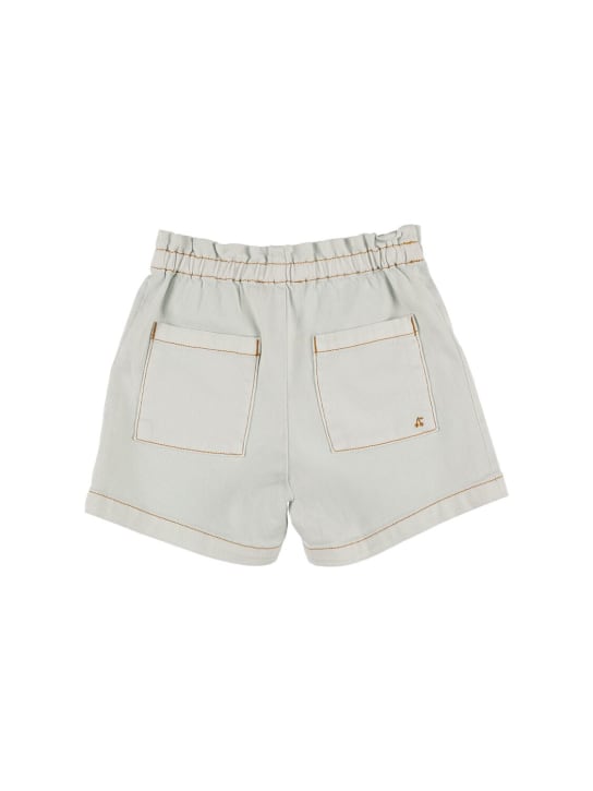 Bonpoint: Shorts in cotone chambray stretch - Celeste - kids-girls_1 | Luisa Via Roma