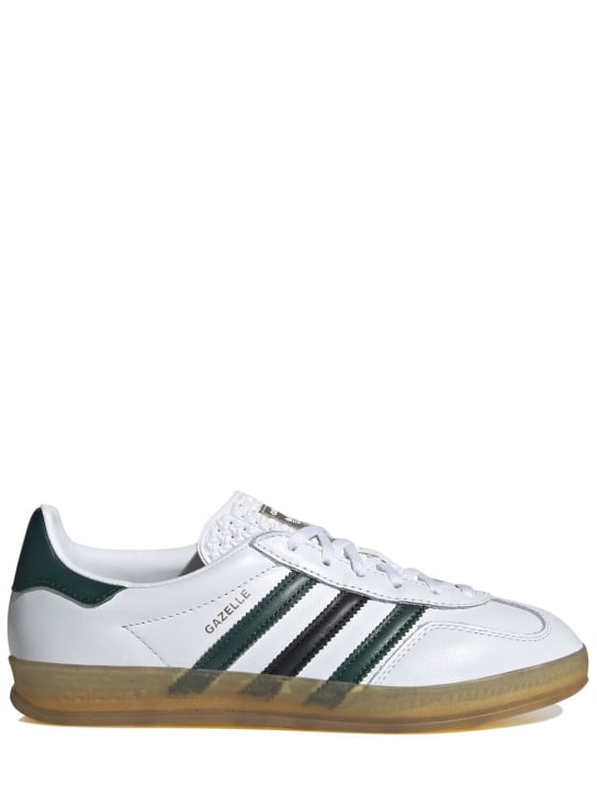 adidas Originals: Gazelle Indoor sneakers - White/Green - men_0 | Luisa Via Roma
