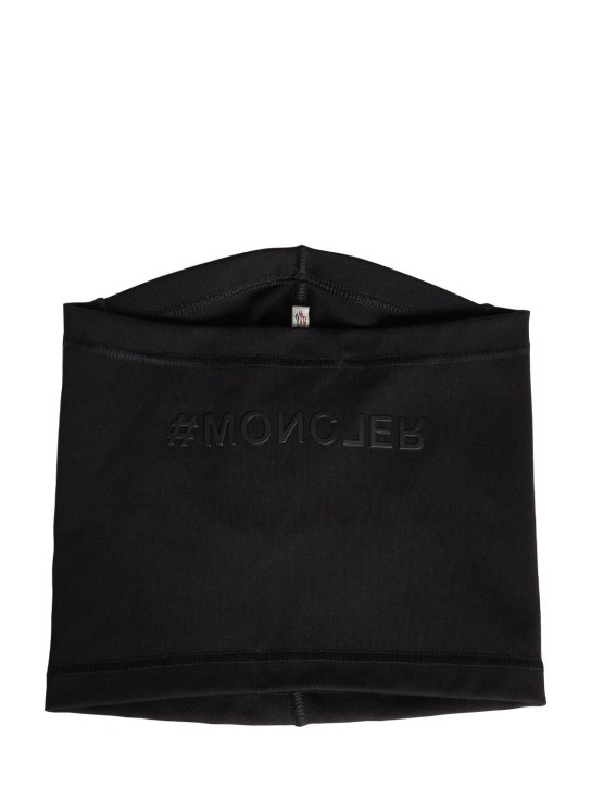 Moncler Grenoble: Calienta cuello de nylon con logo - Negro - men_0 | Luisa Via Roma