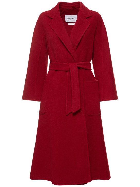 Max Mara: Ludmilla1 cashmere long coat w/ belt - Dark Red - women_0 | Luisa Via Roma