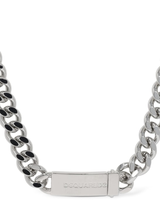 Dsquared2: Chained2 brass collar necklace - Silver - women_1 | Luisa Via Roma