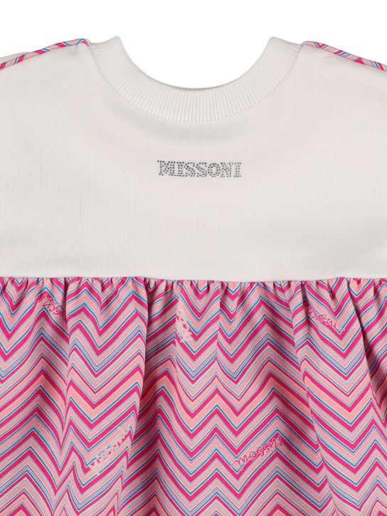 Missoni: Printed logo cotton sweatshirt - Fuchsia - kids-girls_1 | Luisa Via Roma
