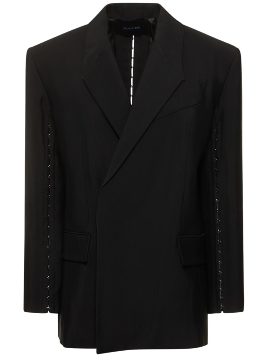 MUGLER: 大廓型单排扣夹克 - 黑色 - women_0 | Luisa Via Roma