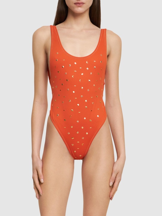Reina Olga: Pamela printed one piece swimsuit - Orange - women_1 | Luisa Via Roma