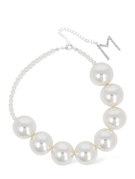 Magda Butrym: Collar de perlas sintéticas - Blanco - women_0 | Luisa Via Roma