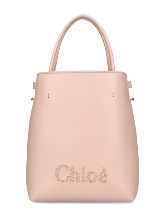 Chloé: Chloé sense leather top handle bag - Cement Pink - women_0 | Luisa Via Roma