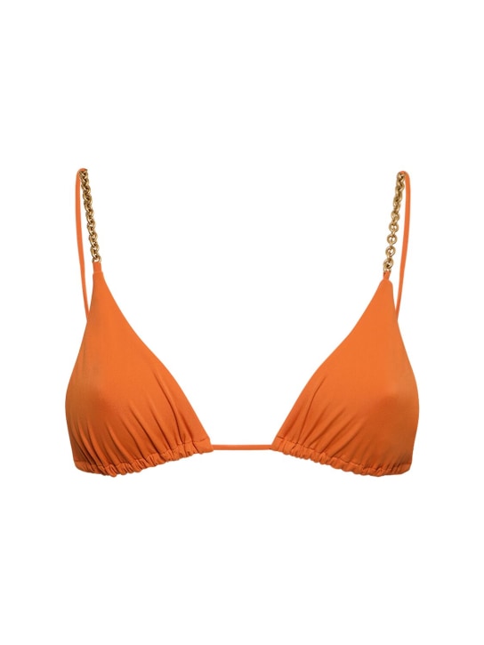 Saint Laurent: Top triangular de bikini - Naranja - women_0 | Luisa Via Roma
