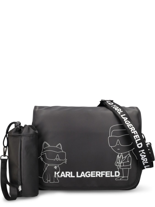 Karl Lagerfeld: 나일론 체인지 백, 매트, 버틀 홀더 - 블랙 - kids-boys_0 | Luisa Via Roma