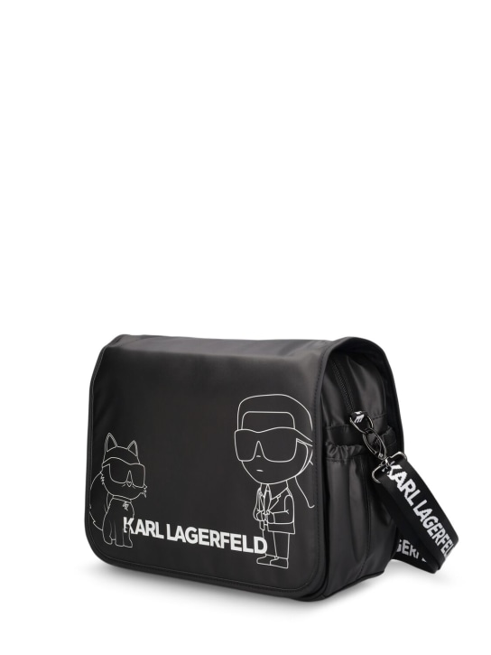 Karl Lagerfeld: Nylon changing bag, mat & bottle holder - Black - kids-girls_1 | Luisa Via Roma