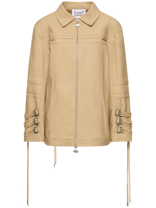 Cannari Concept: Loose fit cotton jacket - Beige - women_0 | Luisa Via Roma